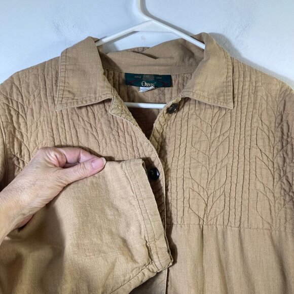Womens Vintage Orvis Quilted Chore Jacket Tan L Cotton - Picture 3 of 9